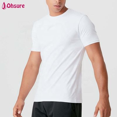 Großhandel Kundenspezifisches Logo Herrenhemden Slim Fit Herren Einfaches Fitnessstudio Kleidung Baumwolle Spandex Weiß Herren Kurzarm T-Shirt