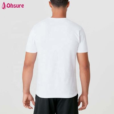 Großhandel Kundenspezifisches Logo Herrenhemden Slim Fit Herren Einfaches Fitnessstudio Kleidung Baumwolle Spandex Weiß Herren Kurzarm T-Shirt