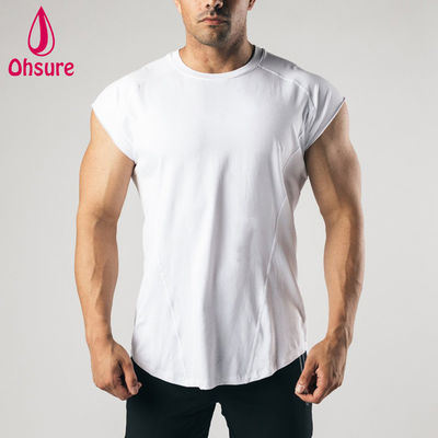 Printdruck Ärmelloses T-Shirt Roher Schnitt Arm Herren Workout Kleidung Training Gym Top Herren T-Shirts Casual Blank T-Shirt Blank Shirts