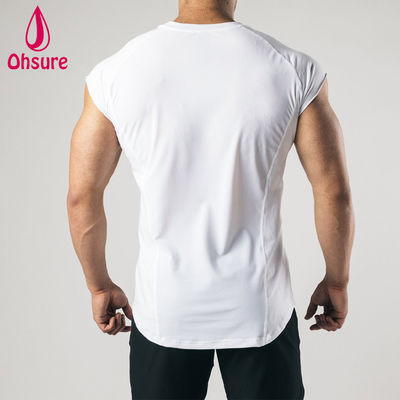 Printdruck Ärmelloses T-Shirt Roher Schnitt Arm Herren Workout Kleidung Training Gym Top Herren T-Shirts Casual Blank T-Shirt Blank Shirts