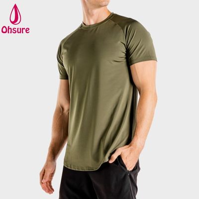 Neue Ankunft Leichtgewicht Athletik Männer Fitness Schnelltrocknen Stoff Spandex Elastan Herrenbekleidung T-Shirts