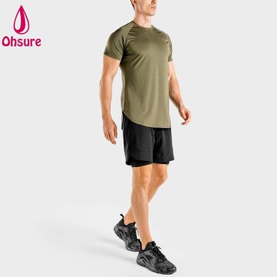 Neue Ankunft Leichtgewicht Athletik Männer Fitness Schnelltrocknen Stoff Spandex Elastan Herrenbekleidung T-Shirts