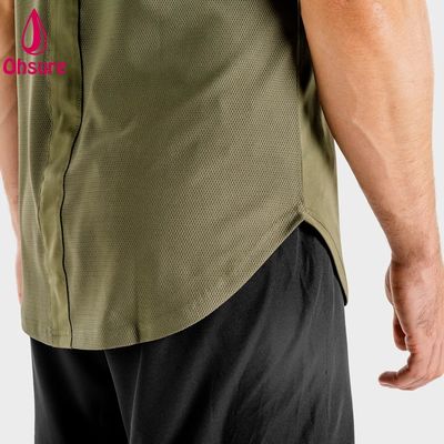 Neue Ankunft Leichtgewicht Athletik Männer Fitness Schnelltrocknen Stoff Spandex Elastan Herrenbekleidung T-Shirts