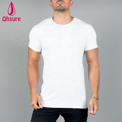 Custom Print Sport Kurzärme Männer Workout Fitnessstudio T-Shirt Fitnessstudio Kompression Schwarz Casual Print Muster gestrickt OEM