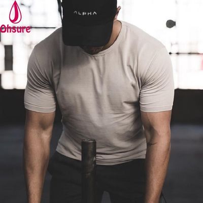 Gymnastik Sport Shirt Männer Fitness Lauf T-Shirt Mann Dry-fit Kurzärme Training T-Shirt Männer
