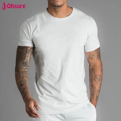 New Casual Herren Sportkleidung Fitness Fitness Gym Tragen einfaches T-Shirt Bambus Fit Gym Shirt Custom Sport T-Shirt