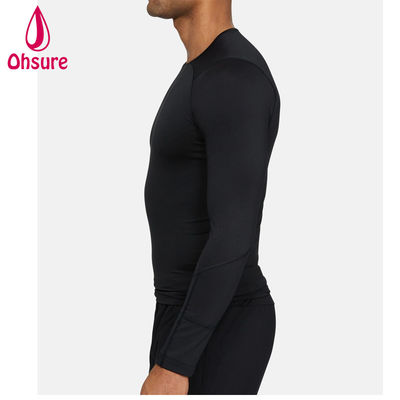 Heißer Verkauf Großhandel Gymnastikbekleidung Slim Fit Herren Kompressionsshirt Herren Sportbekleidung Herren Langarm T-Shirts Jersey Blank Casual O-Ausschnitt