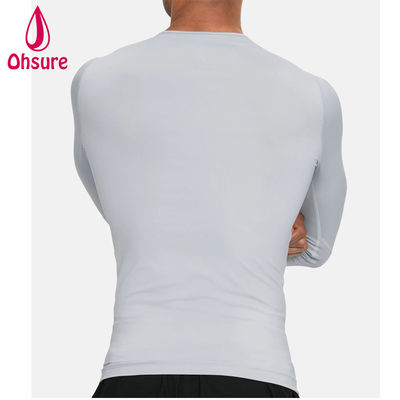 Heißer Verkauf Großhandel Gymnastikbekleidung Slim Fit Herren Kompressionsshirt Herren Sportbekleidung Herren Langarm T-Shirts Jersey Blank Casual O-Ausschnitt