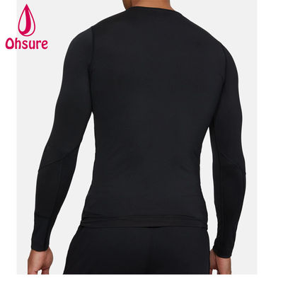 Heißer Verkauf Großhandel Gymnastikbekleidung Slim Fit Herren Kompressionsshirt Herren Sportbekleidung Herren Langarm T-Shirts Jersey Blank Casual O-Ausschnitt
