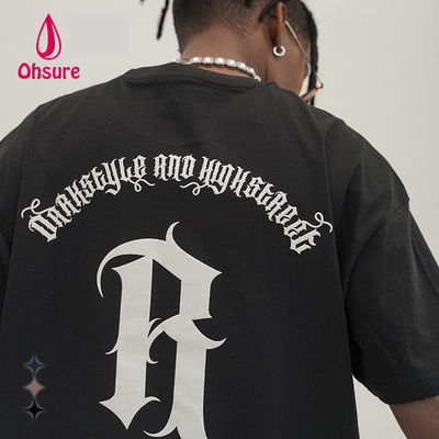 Ohsure Custom Logo Streetwear Design 100% Baumwolle Mode Krawatte Farbe Übergroße Männer Grafik T-Shirts