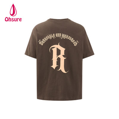 Ohsure Custom Logo Streetwear Design 100% Baumwolle Mode Krawatte Farbe Übergroße Männer Grafik T-Shirts