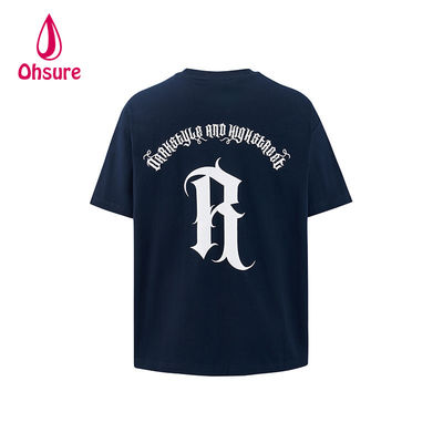 Ohsure Custom Logo Streetwear Design 100% Baumwolle Mode Krawatte Farbe Übergroße Männer Grafik T-Shirts