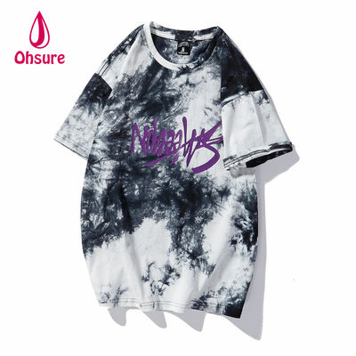 Ohsure 2023 T-Shirt Custom Washing Baumwolle Krawatte T-Shirt Straßenbekleidung Kurzärme Sommer Unisex Männer Casual Print Muster