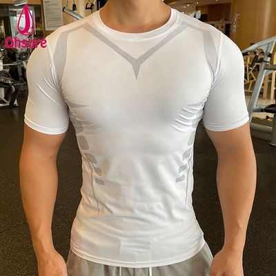 Kurzärmeliges Schweißabsorptions-T-Shirt Großhandel Custom New Design Männer Sport Fitnessstudio Laufen Sport Casual Gewebt