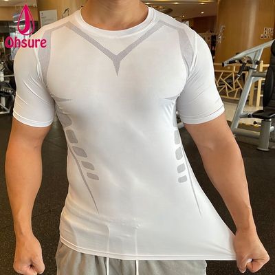 Kurzärmeliges Schweißabsorptions-T-Shirt Großhandel Custom New Design Männer Sport Fitnessstudio Laufen Sport Casual Gewebt