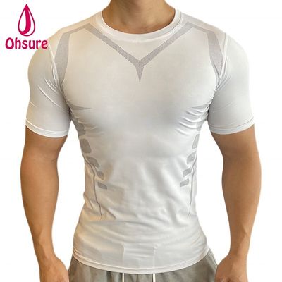 Kurzärmeliges Schweißabsorptions-T-Shirt Großhandel Custom New Design Männer Sport Fitnessstudio Laufen Sport Casual Gewebt