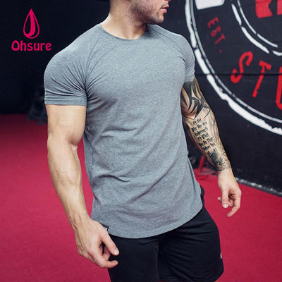 Ohsure Mit Logo Anpassen Benutzerdefiniertes Muster Großhandel Mode Hochwertiges Weißes Freizeit-Oversized-Sport-Baumwoll-Herren-T-Shirt