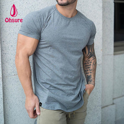 Ohsure Mit Logo Anpassen Benutzerdefiniertes Muster Großhandel Mode Hochwertiges Weißes Freizeit-Oversized-Sport-Baumwoll-Herren-T-Shirt