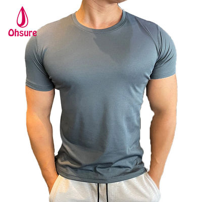 Ohsure Männer Sommer kurzärmeliges T-Shirt Kaltes Seiden recycelt hochwertiges Xylitol Baumwolle Custom Private Logo Fitness-T-Shirts für Männer