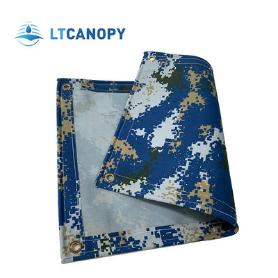 Litong Großhandel Wasserdichtes Canvas-Gewebe Malerei Blau Camouflage Organisches Silikon Canvas-Plane