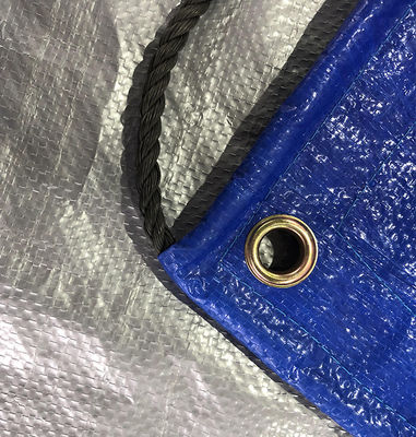 Litong Blau-Silber PE-Plane Leichte Frachtabdeckung Blau-Orange Gepäcktasche 150 g/m² Wasserdichte Planen