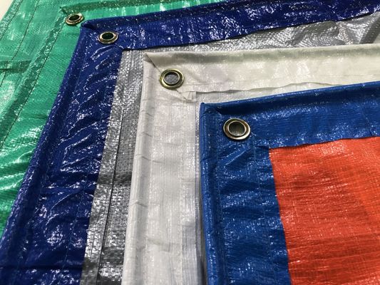 Litong Blau-Silber PE-Plane Leichte Frachtabdeckung Blau-Orange Gepäcktasche 150 g/m² Wasserdichte Planen